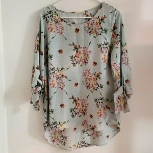 Stripes and Floral Blouse